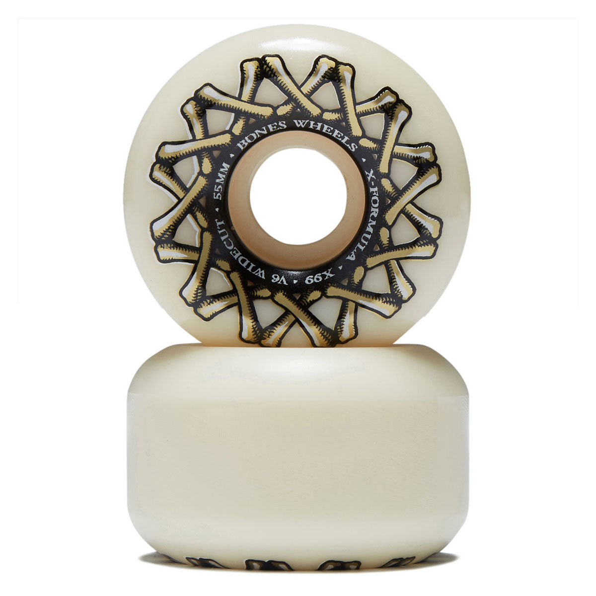Bones X Formula Widecuts 99a V6 Wide-Cut Skateboard Wheels - 55mm image 2