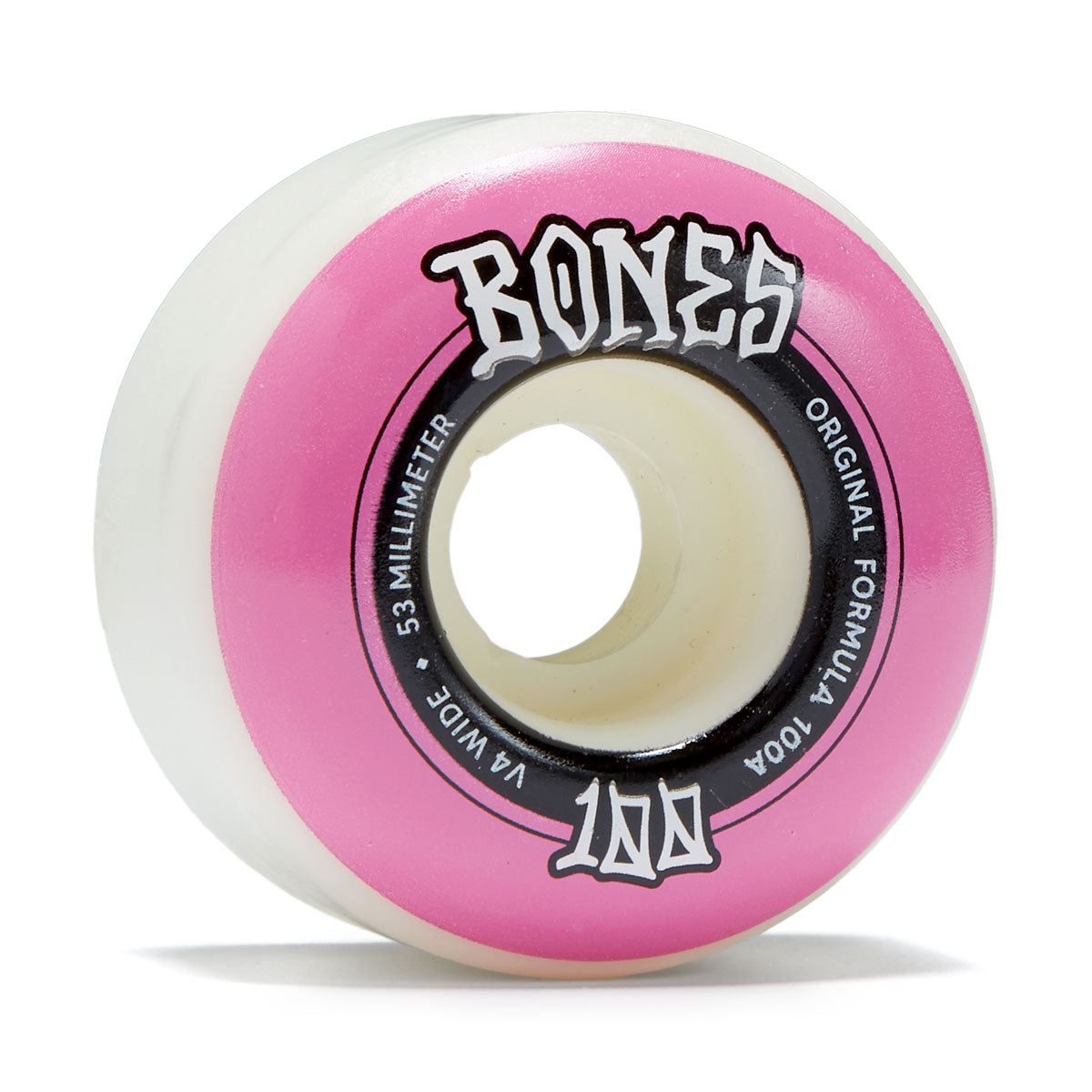 Bones 100s Wides 100a V4 Wide Skateboard Wheels - White - 53mm image 1