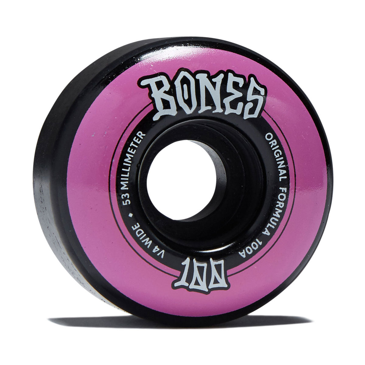 Bones 100s Wides 100a V4 Wide Skateboard Wheels - Black - 53mm image 1