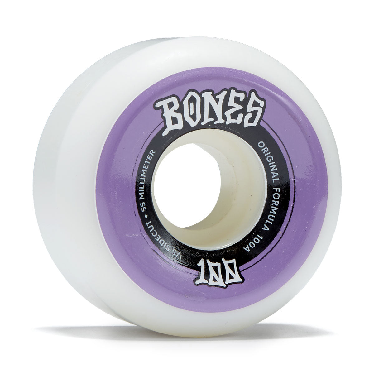 Bones 100s Sidecuts 100a V5 Sidecut Skateboard Wheels - White - 55mm image 1