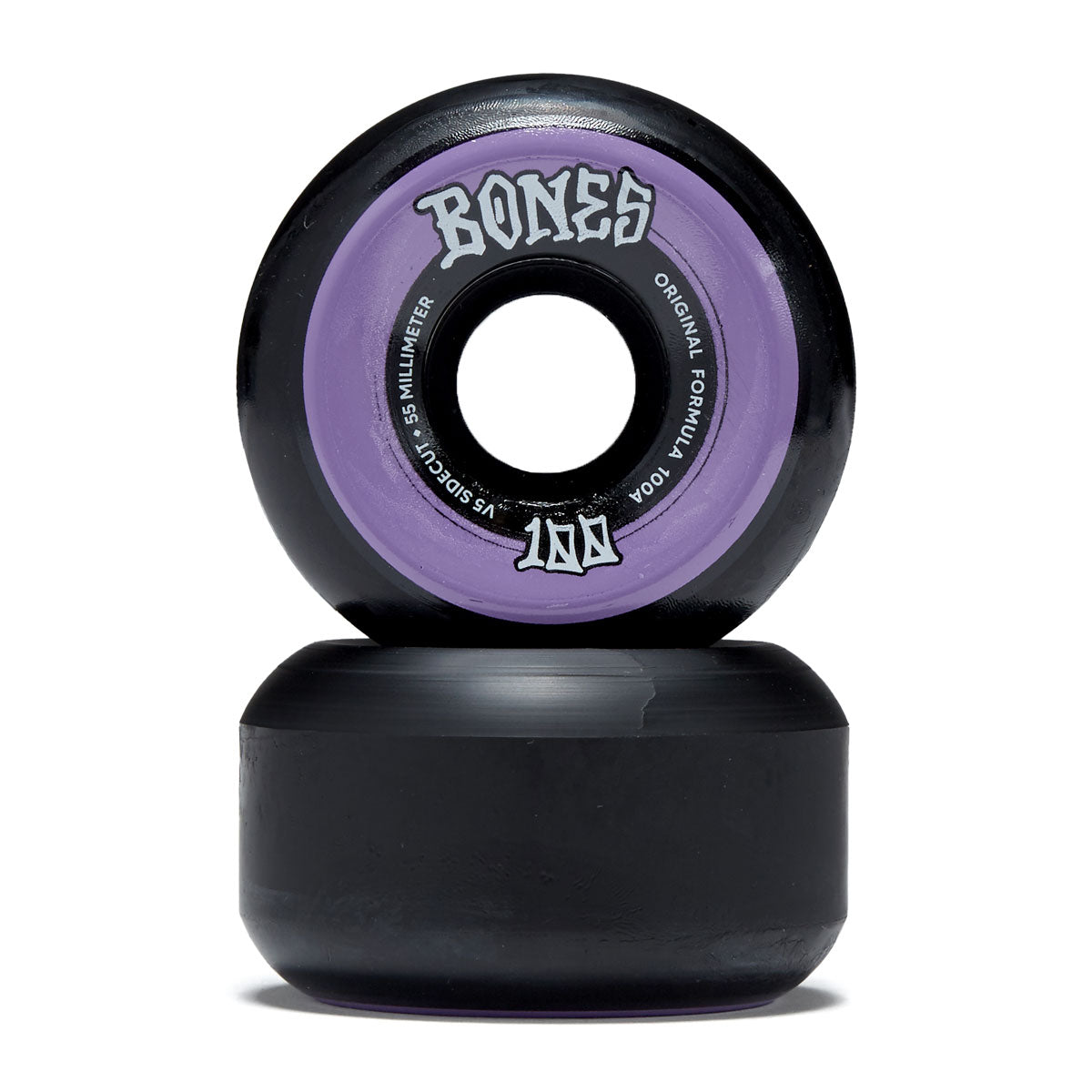 Bones 100s Sidecuts 100a V5 Sidecut Skateboard Wheels - Black - 55mm image 2