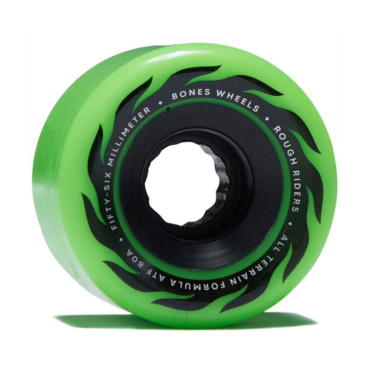 Bones ATF Rough Riders Eternal Flame 80a Skateboard Wheels - Green - 56mm image 1