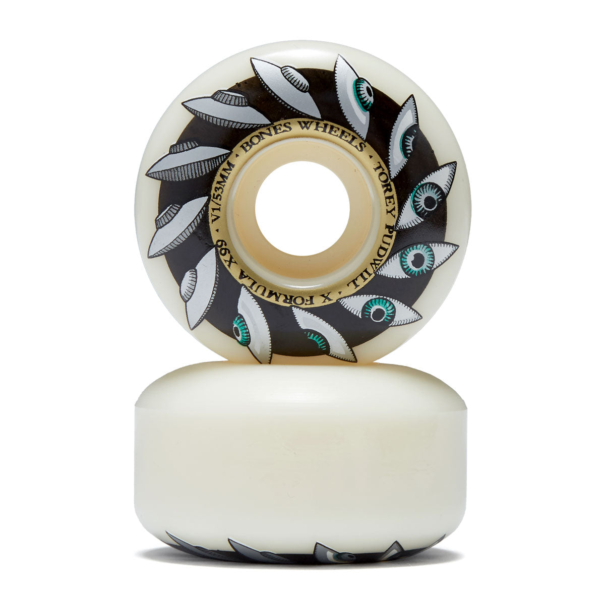 Bones X Formula Torey Pudwill Eyeing Saucer 99a V1 Skateboard Wheels - 53mm image 2