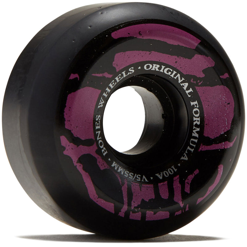 Bones Mummy Skulls V5 Sidecut 100a Skateboard Wheels - Black - 55mm