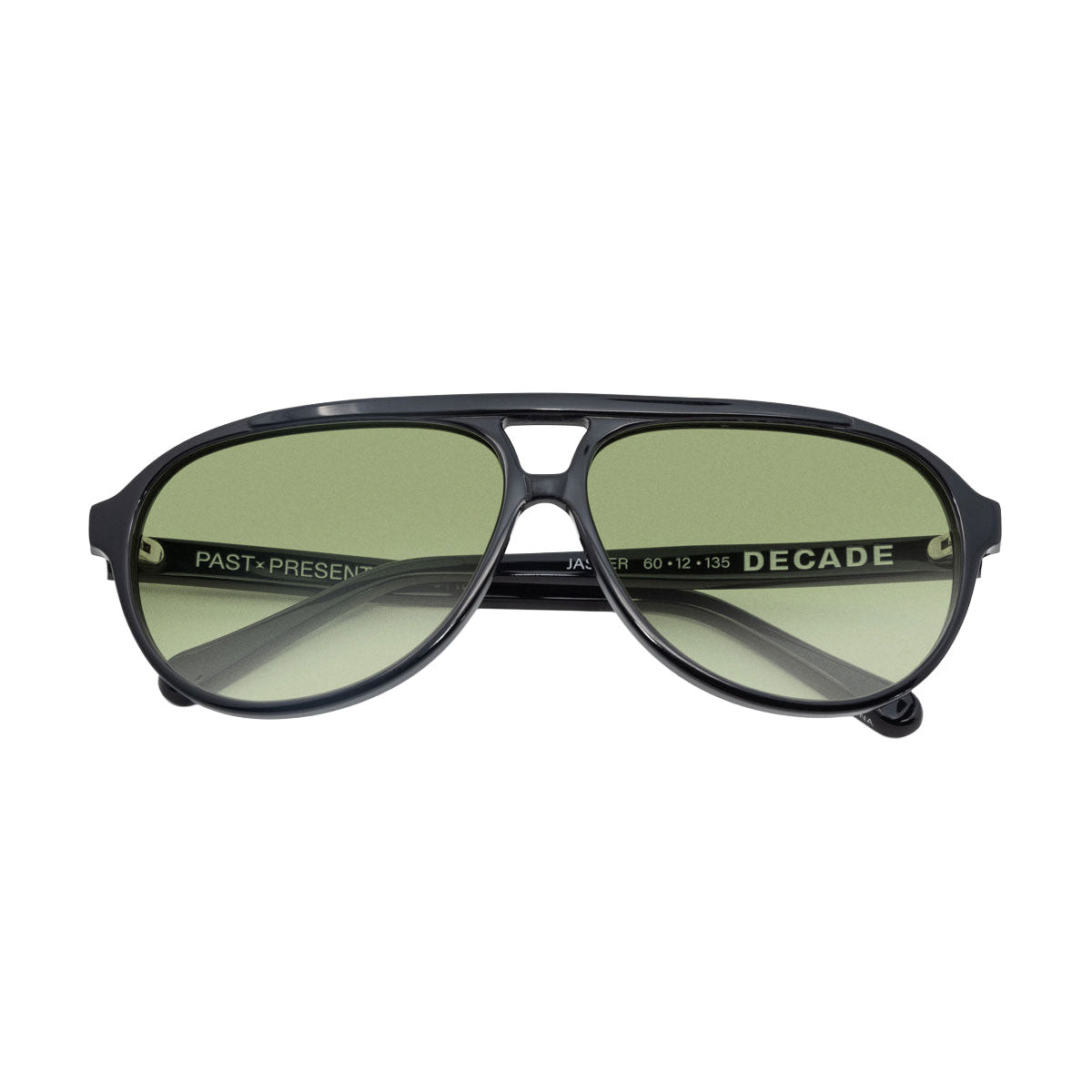 Decade Jasper 80s Sunglasses - Gloss Black Acetate/Green CR39 image 4