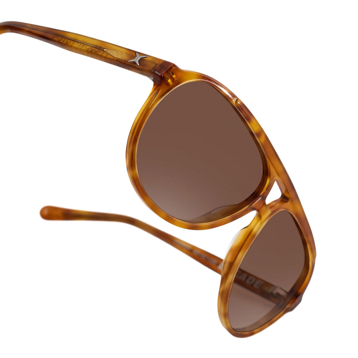Decade Jasper 80s Sunglasses - Light Brown Tortoise Acetate/Brown CR39 image 5