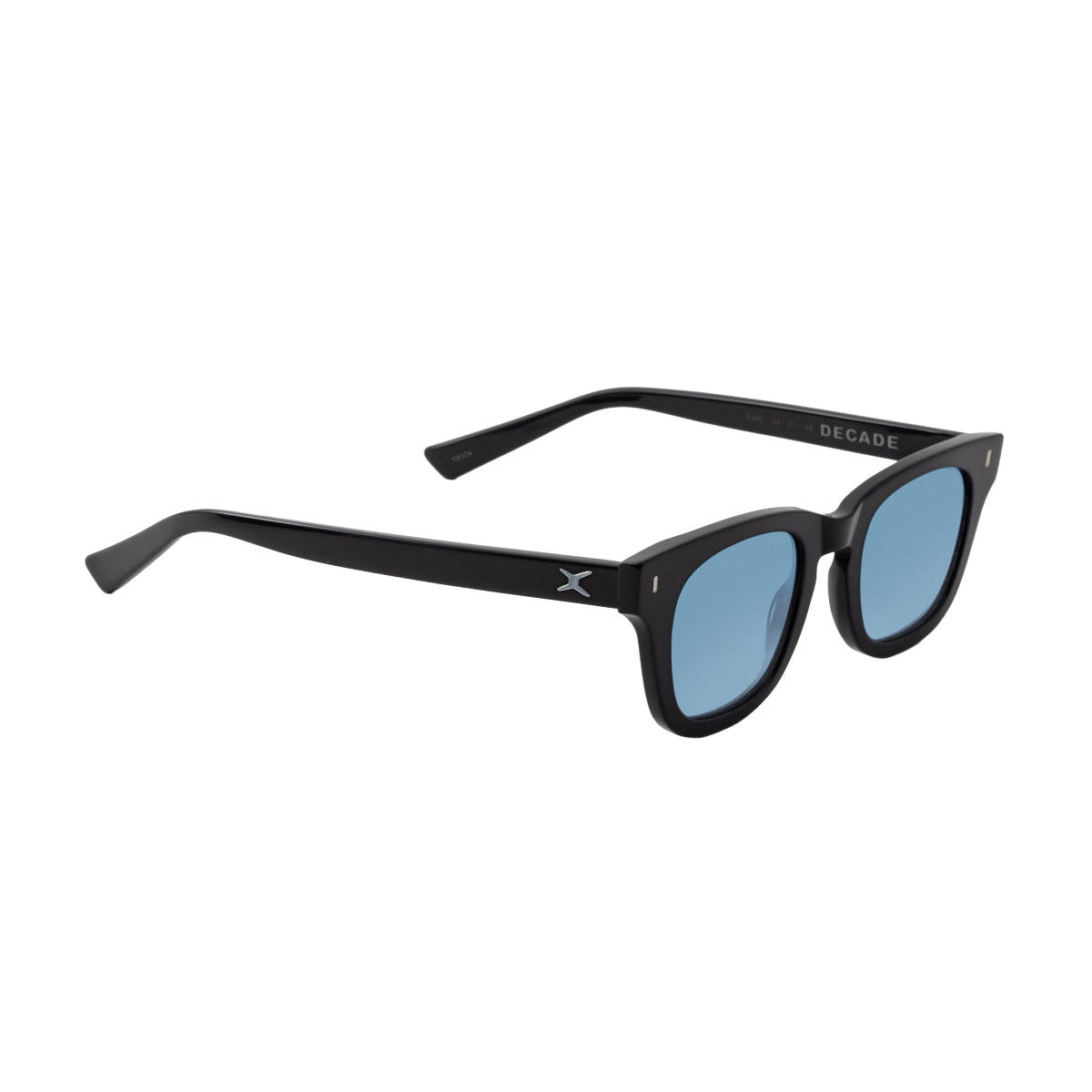Decade Earl 50s Sunglasses - Gloss Black Acetate/Blue CR39 image 1