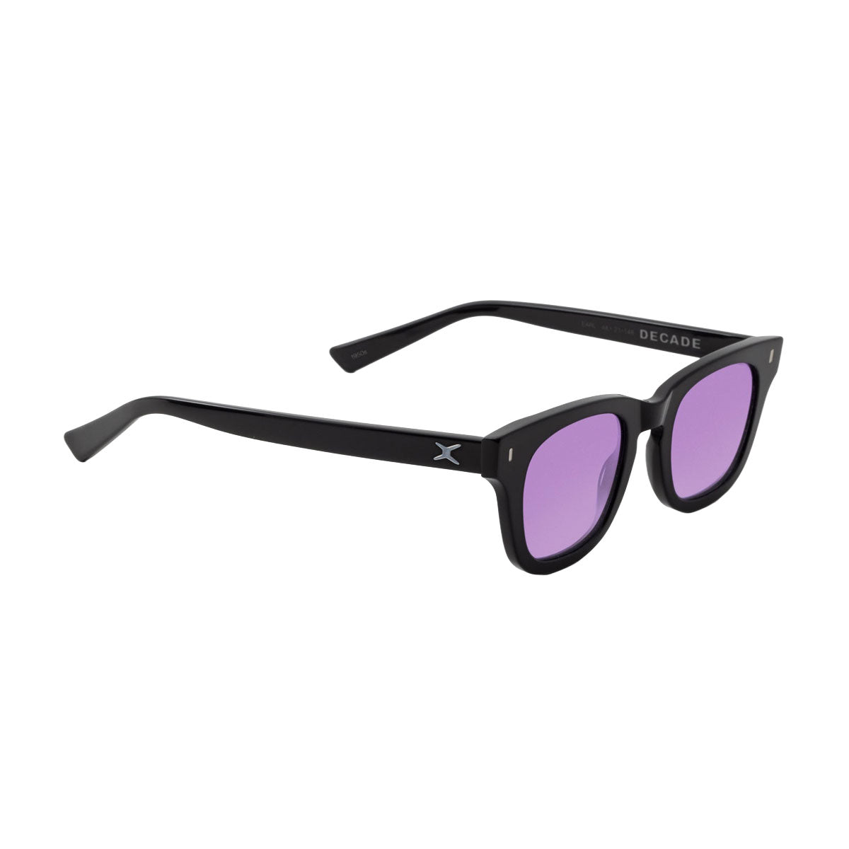 Decade Earl 50s Sunglasses - Gloss Black Acetate/Purple CR39 image 1