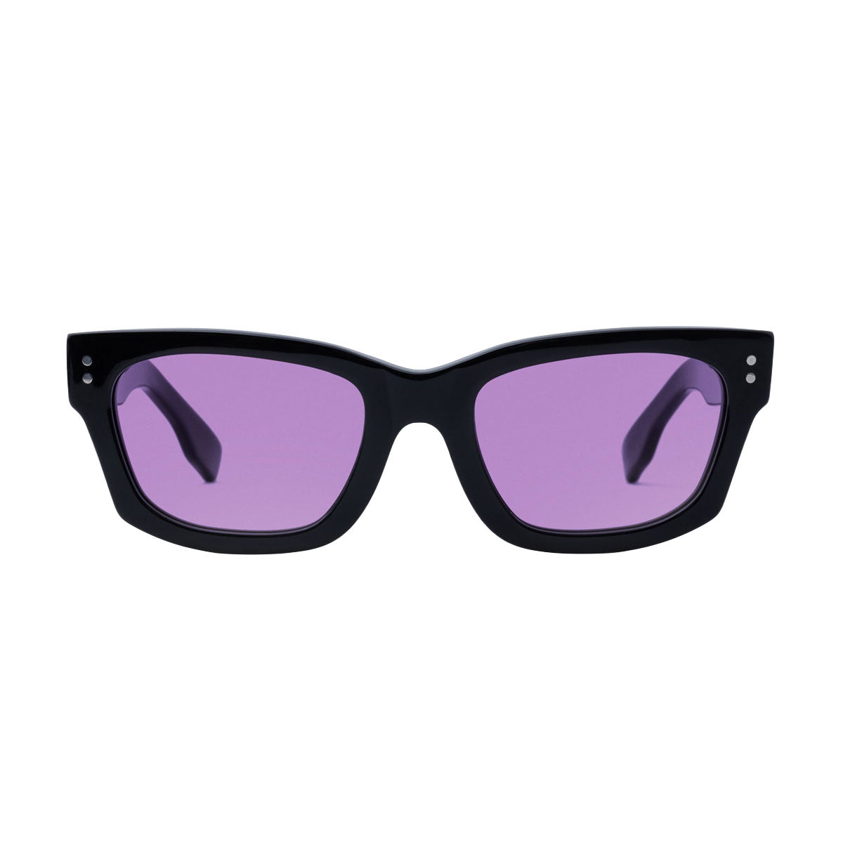Decade Milton 60s Sunglasses - Gloss Black Acetate/Purple CR39 image 2