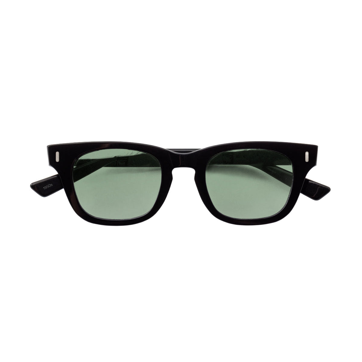 Decade Earl 50s Sunglasses - Gloss Black Acetate/Green CR39 image 3