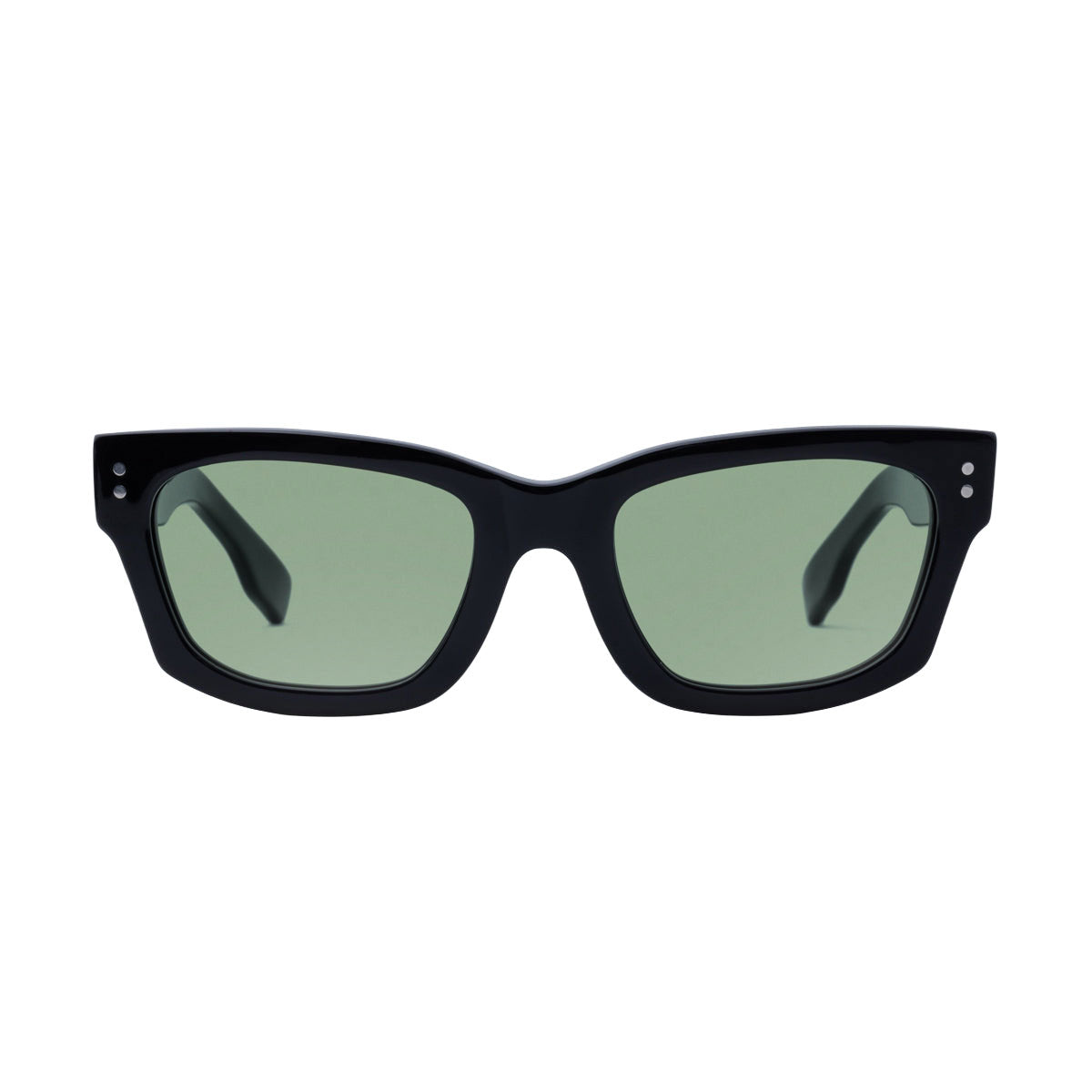 Decade Milton 60s Sunglasses - Gloss Black Acetate/Green CR39 image 2