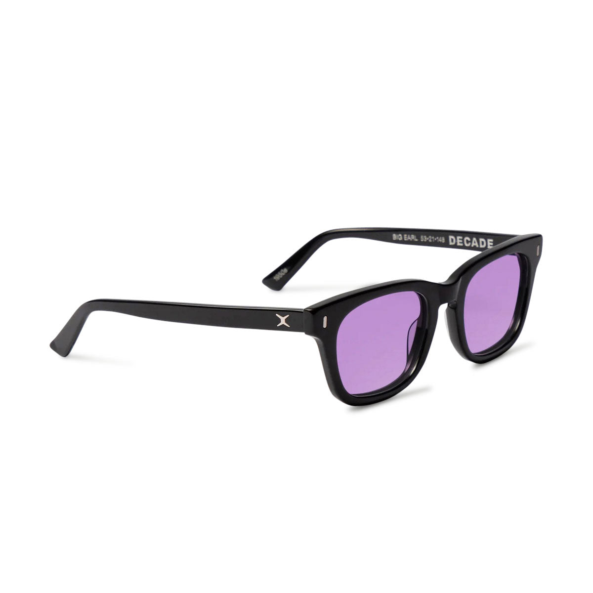 Decade Big Earl 50s Sunglasses - Gloss Black Acetate/Purple  CR-39 image 1