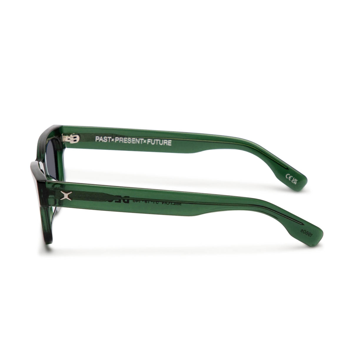 Decade Milton 60s Sunglasses - Crystal Green Acetate/Grey Tac Polarized image 3
