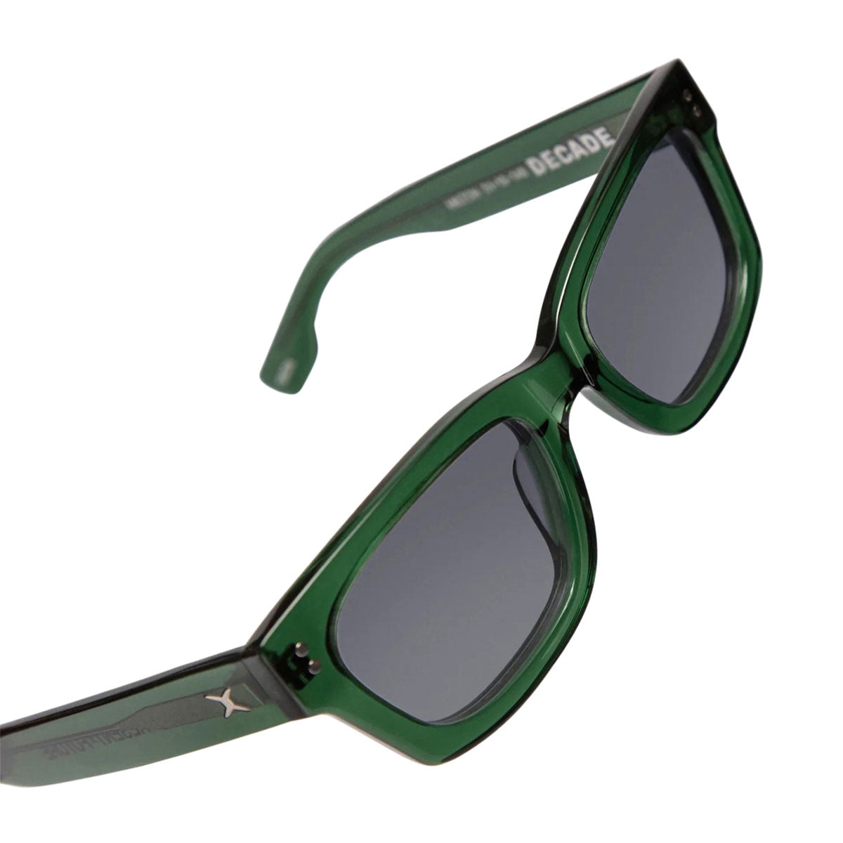 Decade Milton 60s Sunglasses - Crystal Green Acetate/Grey Tac Polarized image 4