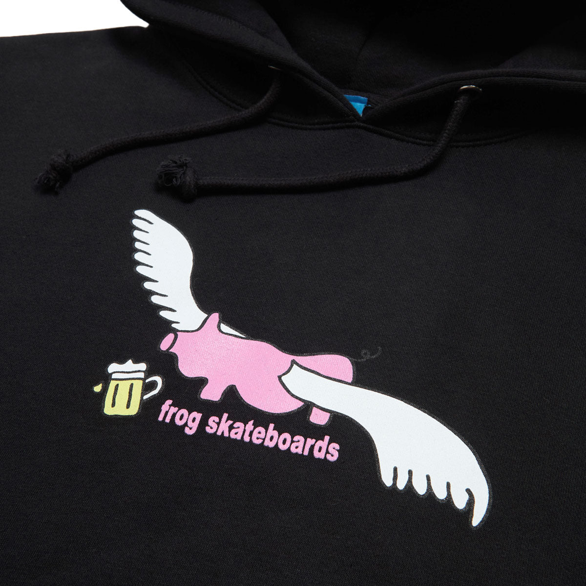 Frog Flying Pig Hoodie - Black image 2