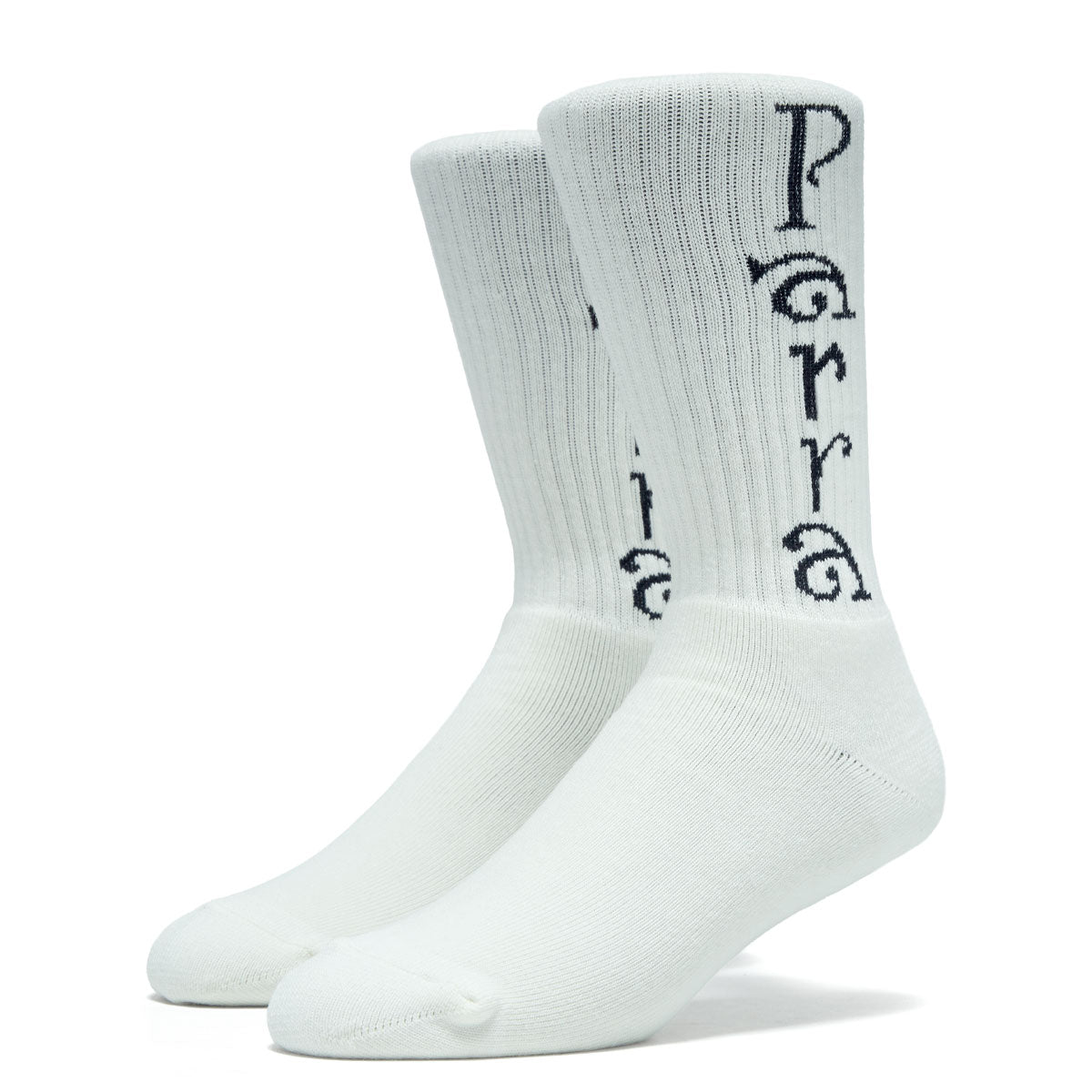 By Parra Weird Trad Logo Crew Socks - White image 1