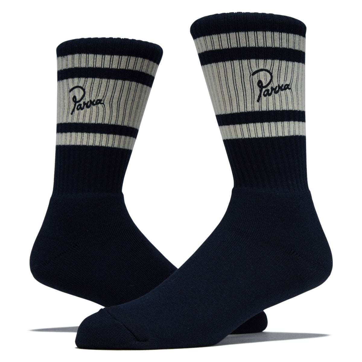 By Parra Signature Striped Crew Socks - Navy Blue image 2