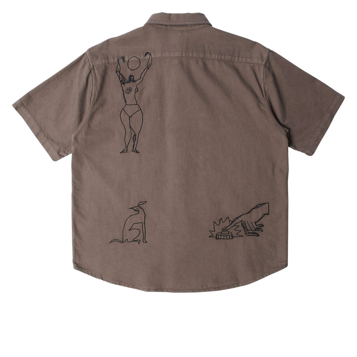 By Parra Crooked Face Short Sleeve Shirt - Brown image 2