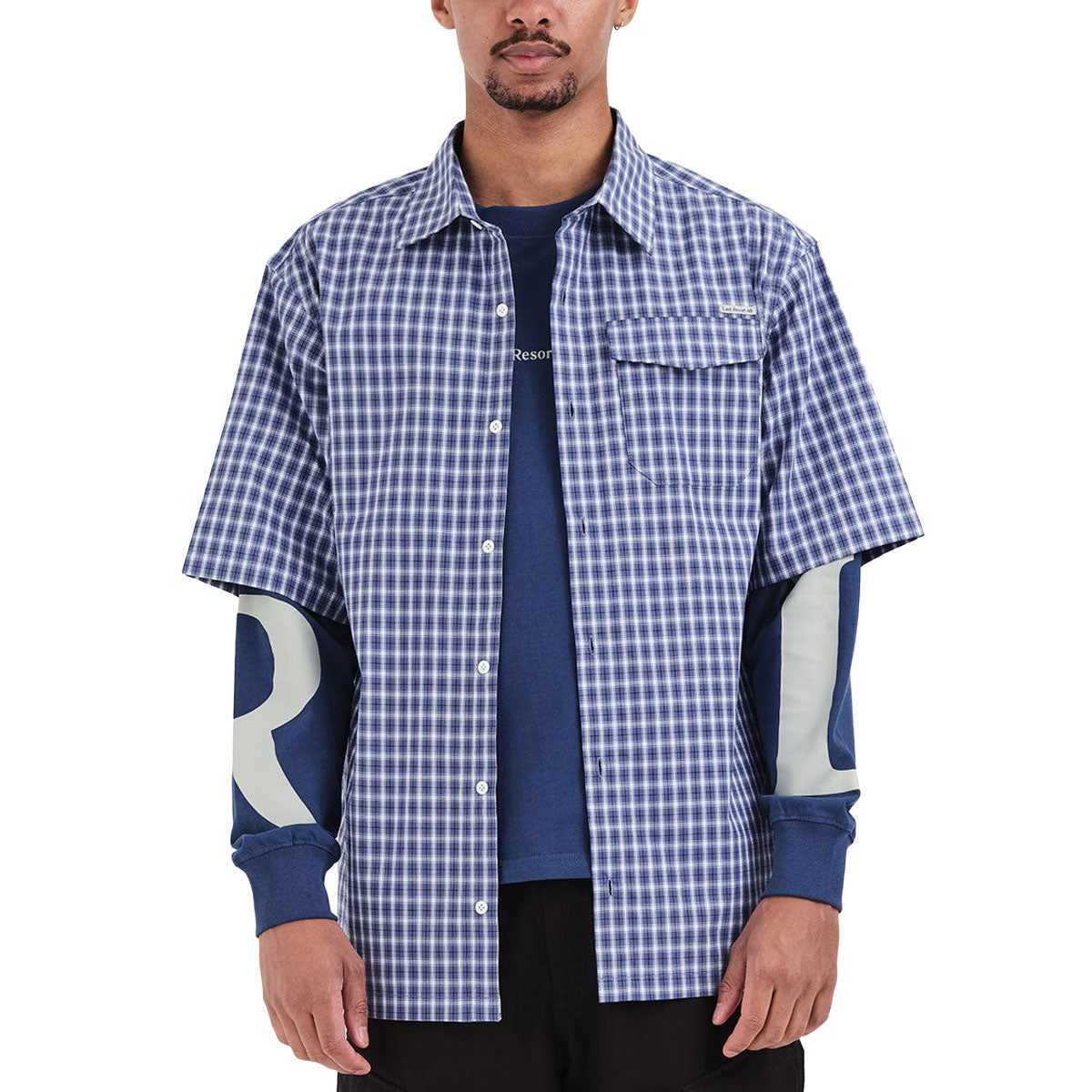 Last Resort AB Base Shirt - Blue Check image 1