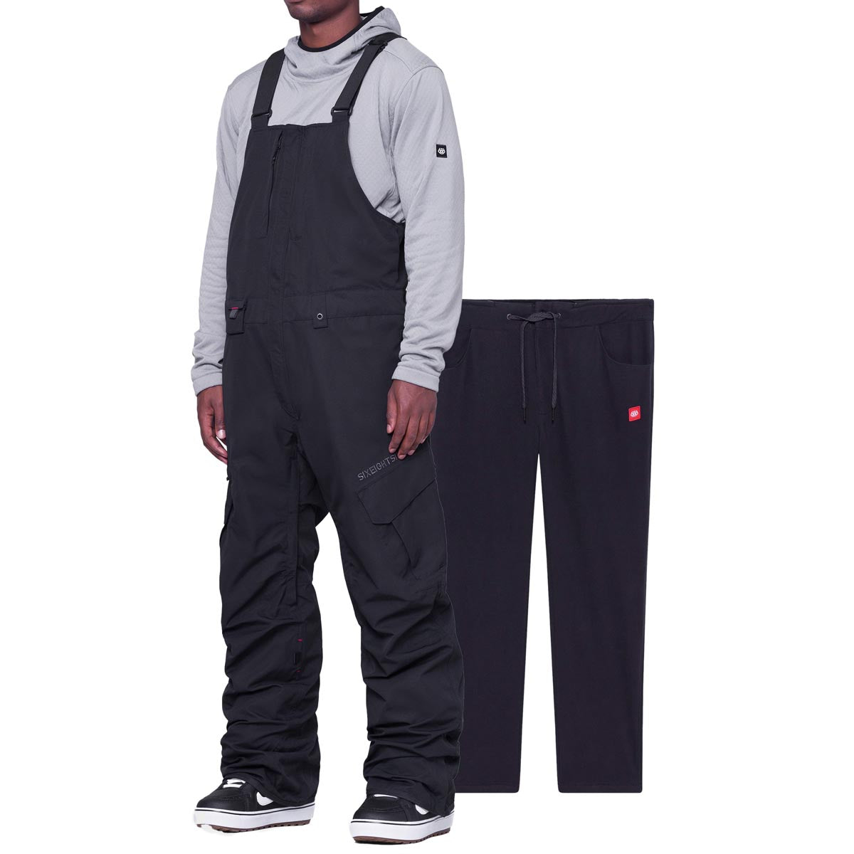 686 Smarty 3-In-1 Cargo Bib Snowboard Pants - Black image 1