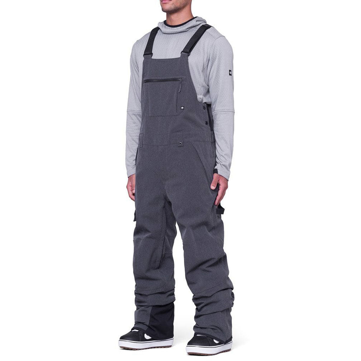 686 Hot Lap Insulated Bib Snowboard Pants - Black Denim image 1