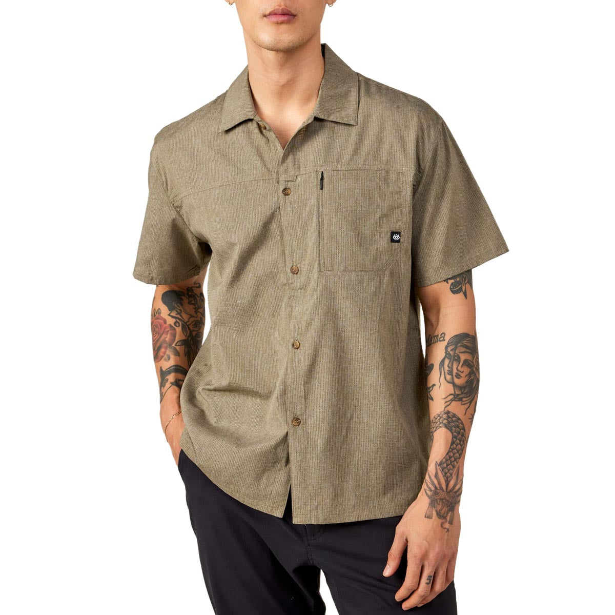686 Canopy Woven Shirt - Heather Dusty Fatigue image 1
