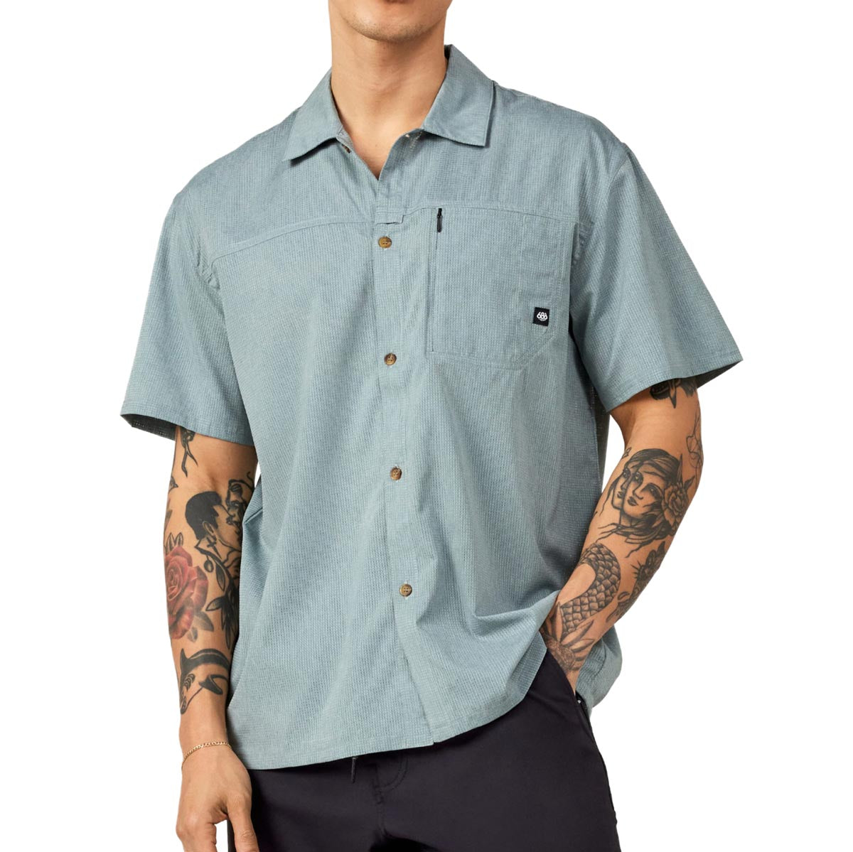686 Canopy Woven Shirt - Heather Lead image 1