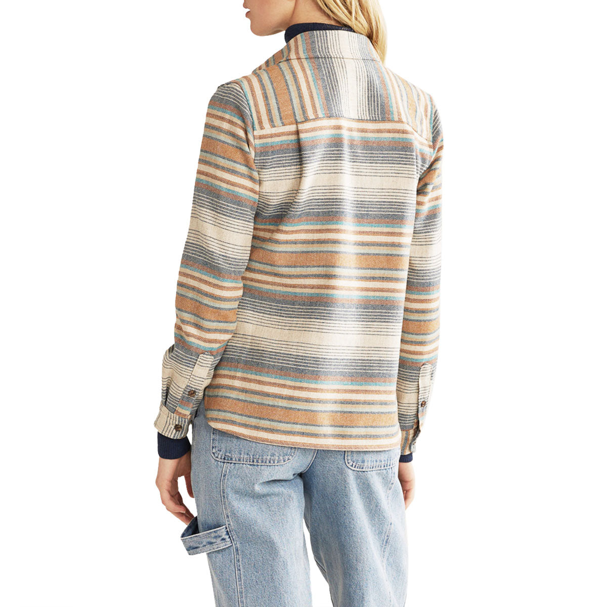 Pendleton Womens Long Sleeve Board Shirt - Tan Multi Stripe image 2