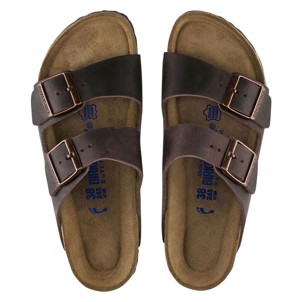 Birkenstock Womens Arizona Soft Footbed Sandals Shoes - Habana Oiled Leather image 3