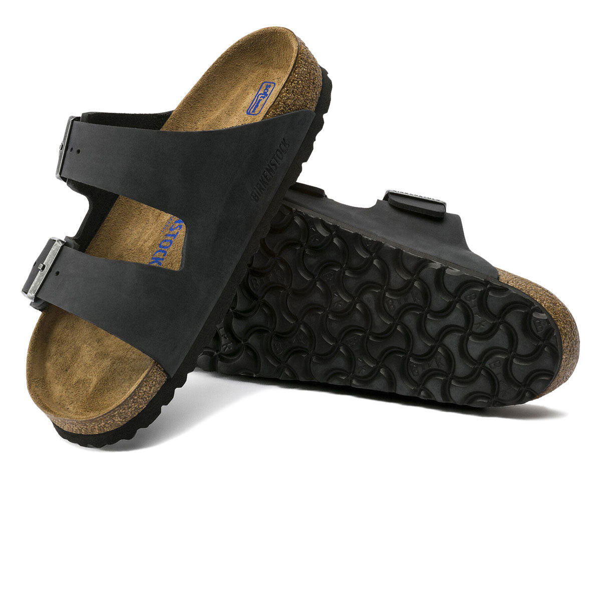 Birkenstock Arizona Soft Footbed Sandals - Black Oilded Leather image 4