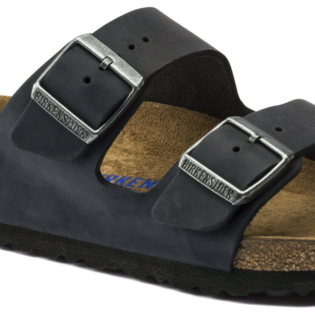 Birkenstock Womens Arizona Soft Footbed Sandals - Black Oilded Leather image 5