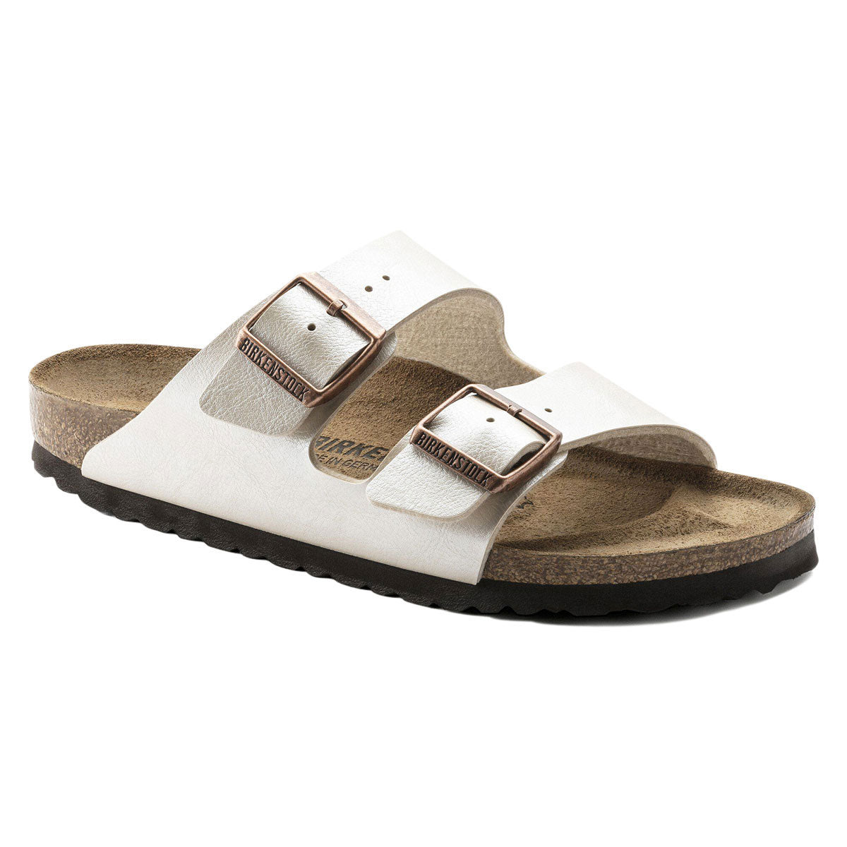 Birkenstock Womens Arizona Graceful Pearl Shoes - White Birko-Flor image 5