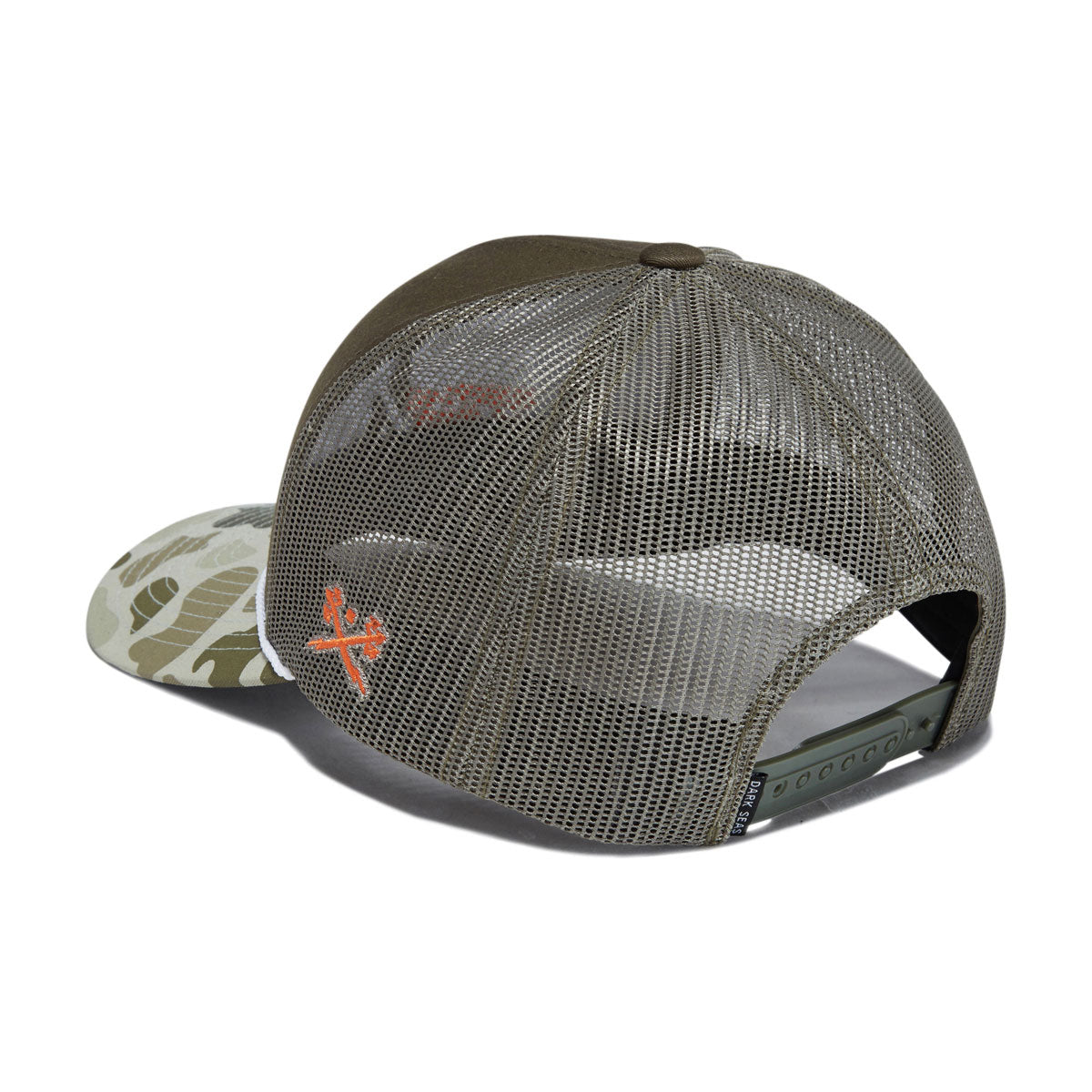 Dark Seas Bucked Hat - Olive/Camo image 2