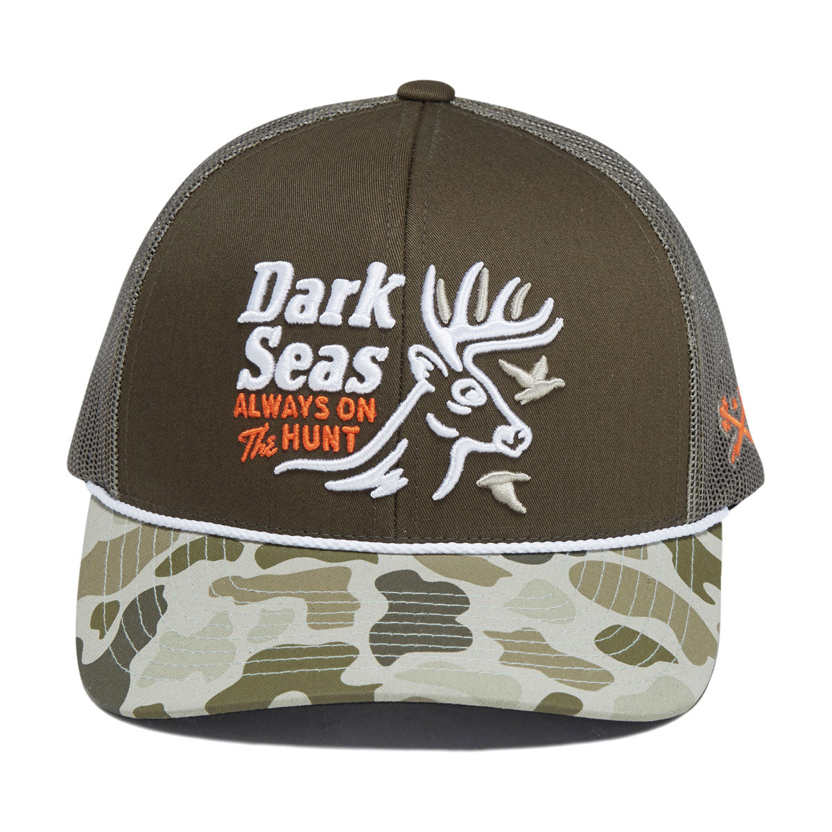 Dark Seas Bucked Hat - Olive/Camo image 3