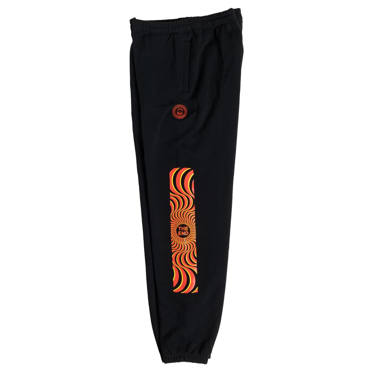 Spitfire Classic Swirl Overlay Sweat Pants - Black/Red Red/Yellow image 3