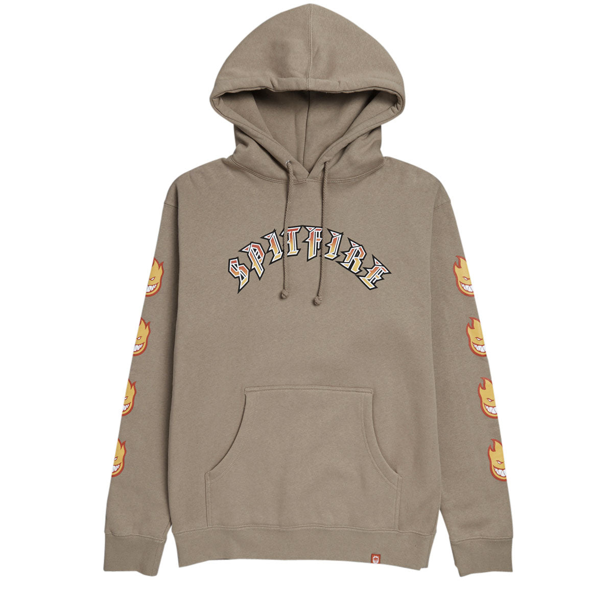 Spitfire Old E Bighead Fill Sleeve Hoodie - Sandstone/Gold/Red