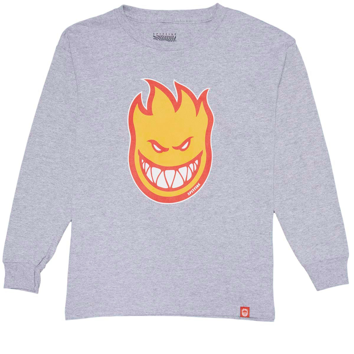 Spitfire Youth Bighead Fill Long Sleeve T-Shirt - Sport Grey/Gold/Red image 1