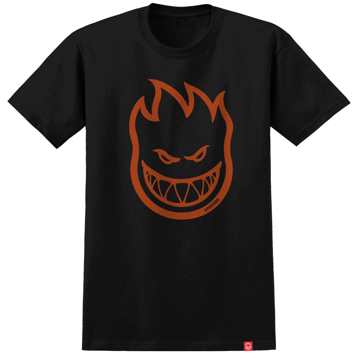 Spitfire Bighead T-Shirt - Black/Burnt Orange
