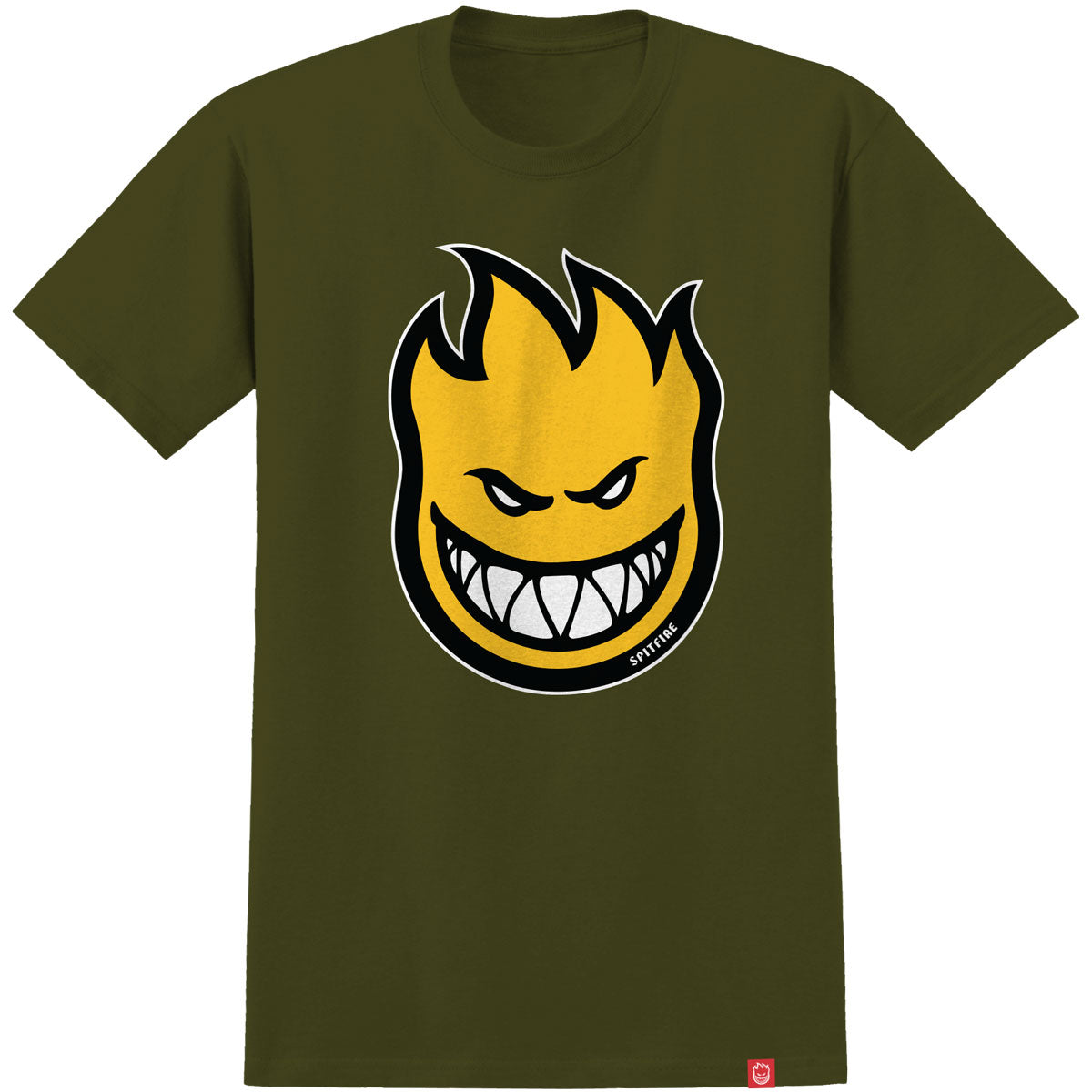 Spitfire Bighead Fill T-Shirt - Military Green/Gold/Black image 1