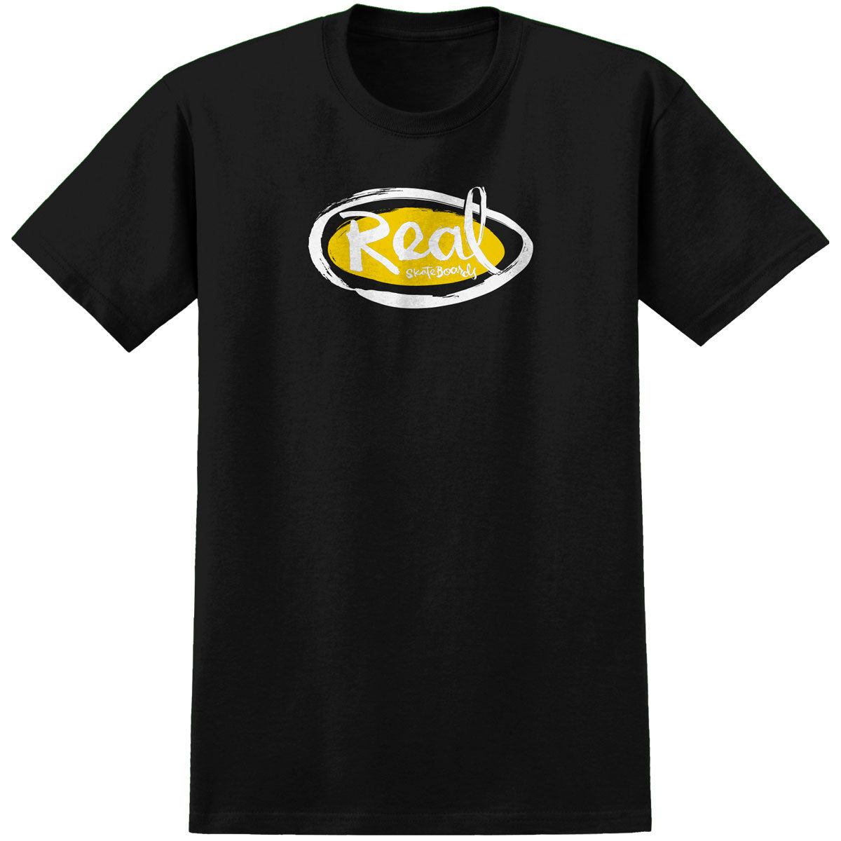 Real Natas Oval T-Shirt - Black/Yellow/White image 1