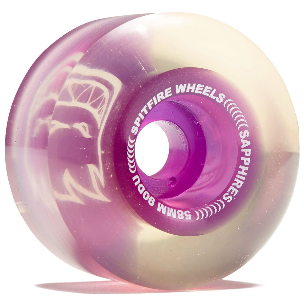 Spitfire 90d Sapphires Skateboard Wheels - Clear Purple - 58mm image 1