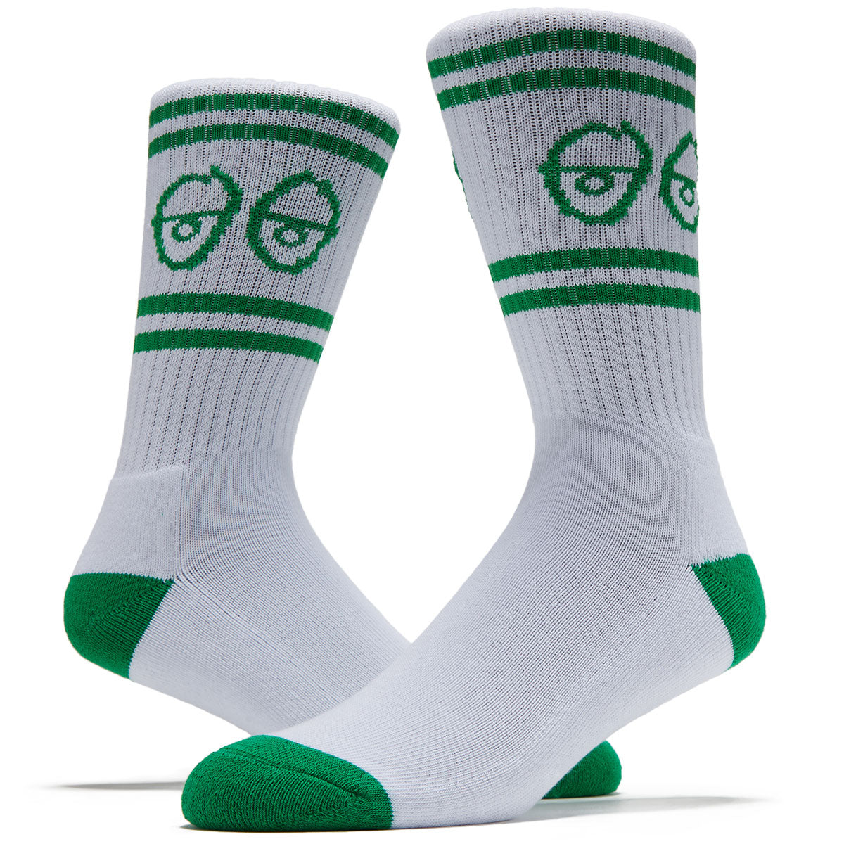 Krooked Eyes Socks - White/Green image 2