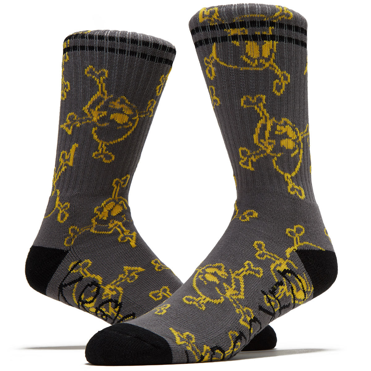 Krooked Style Socks - Charcoal/Yellow/Black image 2