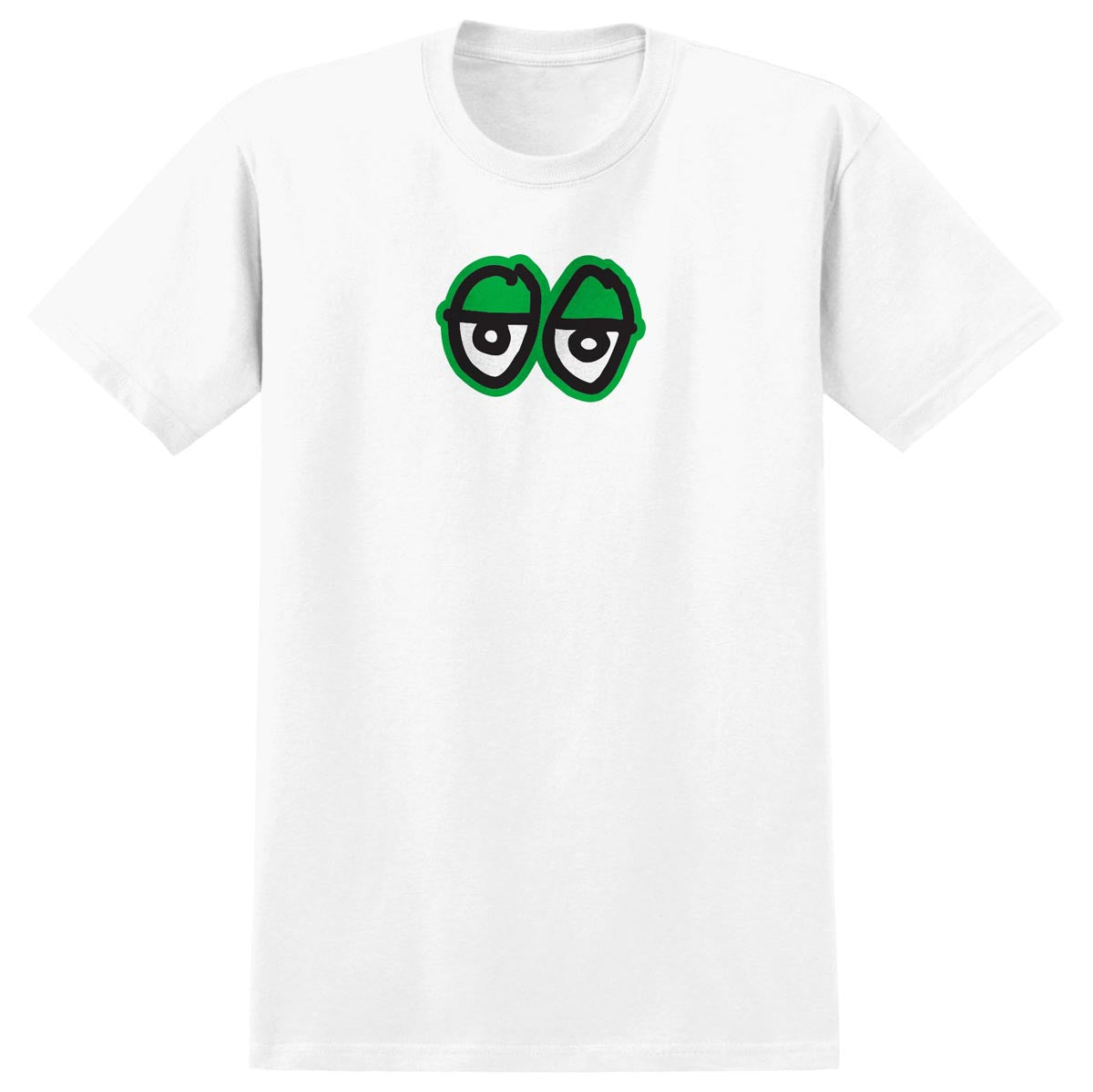 Krooked Eyes Lg T-Shirt - White/Green image 1