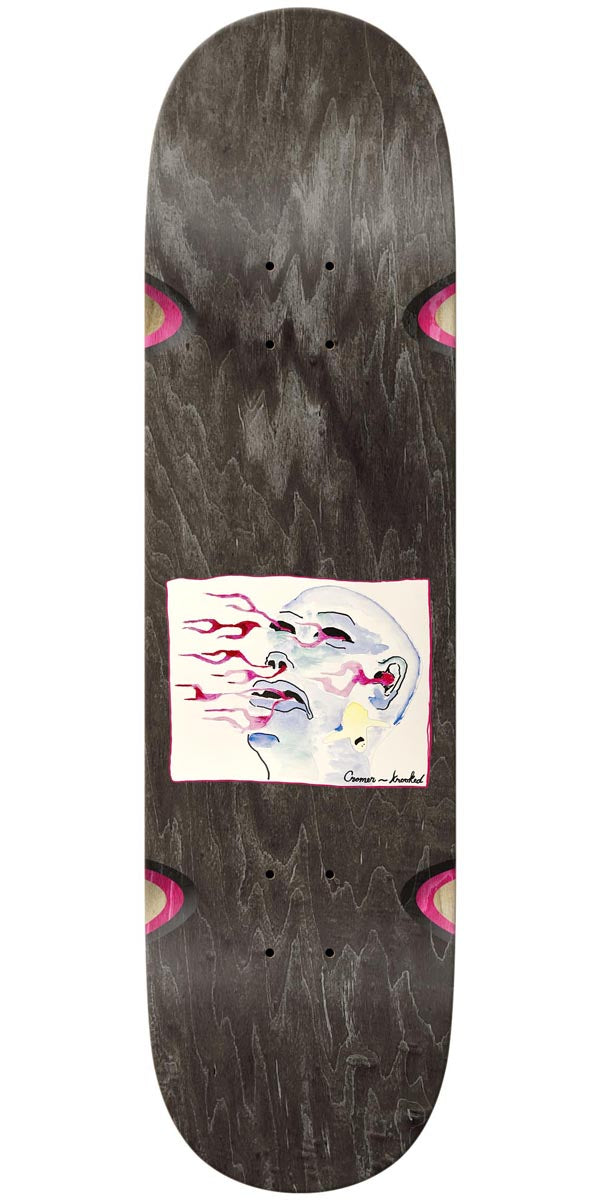 Krooked Cromer Stare Wheel Wells Skateboard Deck - Cream - 8.38