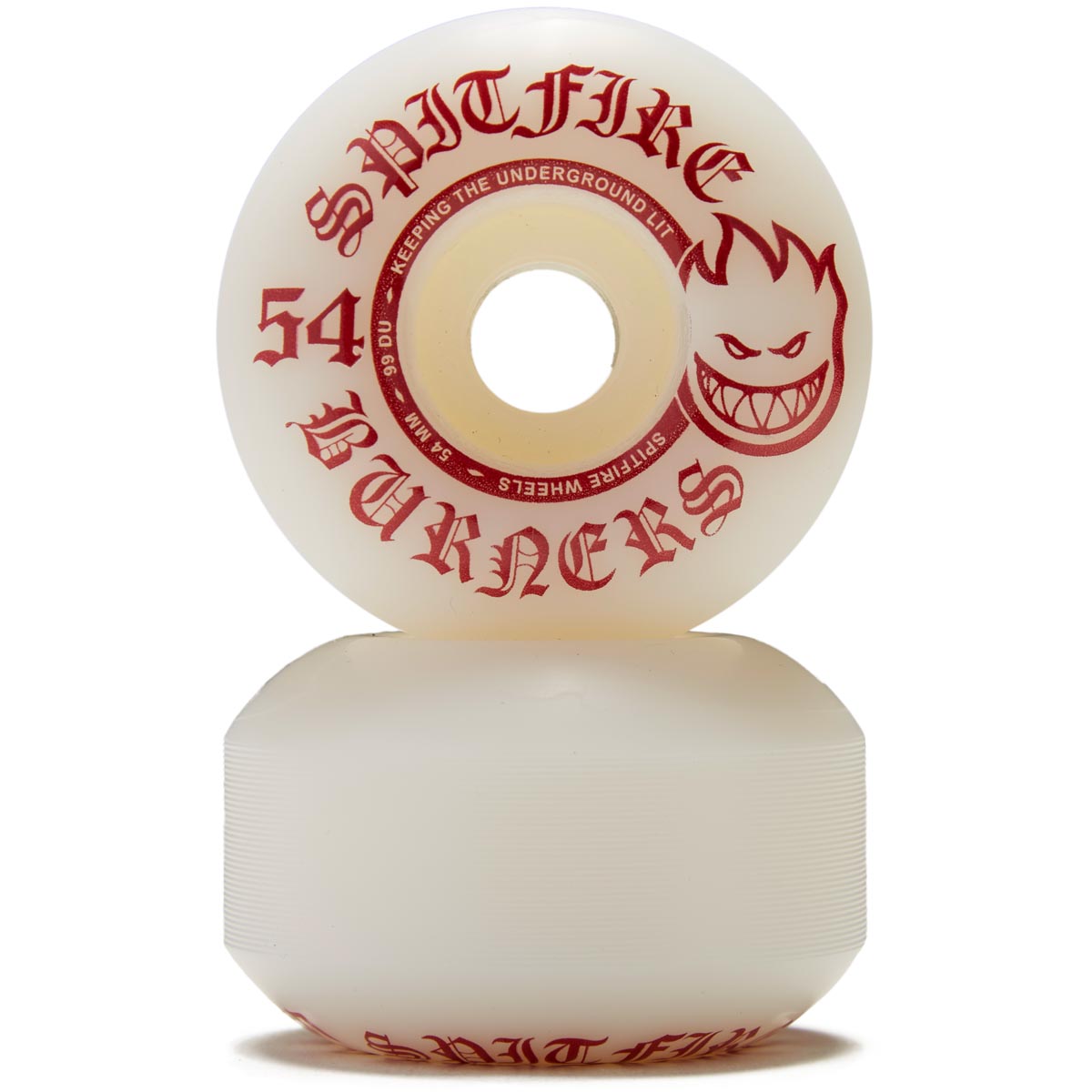 Spitfire 99du Burner Skateboard Wheels - White/Red - 54mm image 2