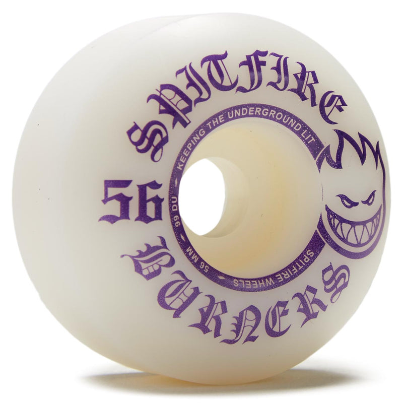 Spitfire 99du Burner Skateboard Wheels - White/Purple - 56mm