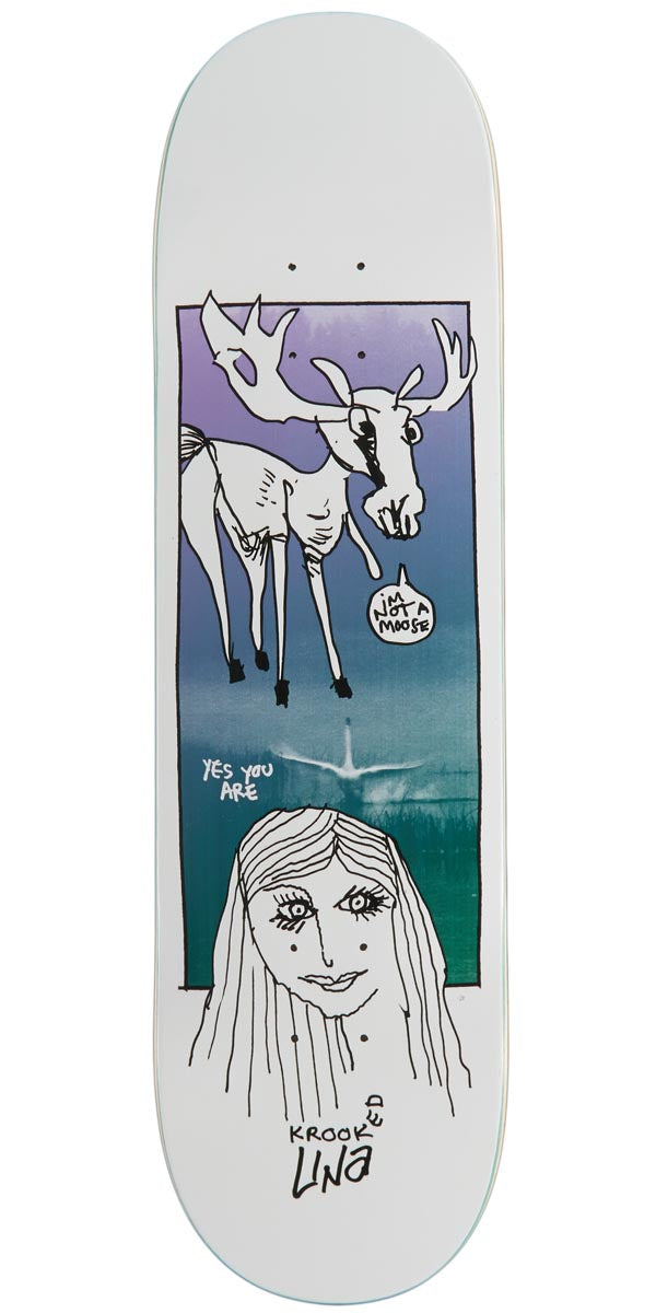 Krooked Una Debate True Fit Skateboard Deck - White - 8.25