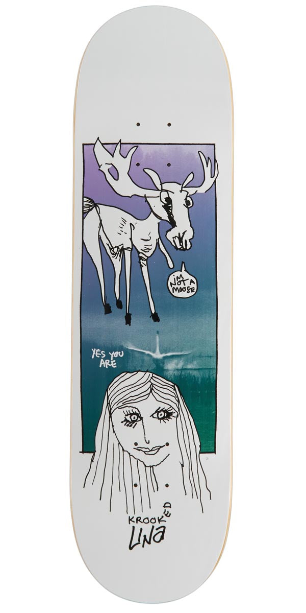 Krooked Una Debate Skateboard Deck - White - 8.38