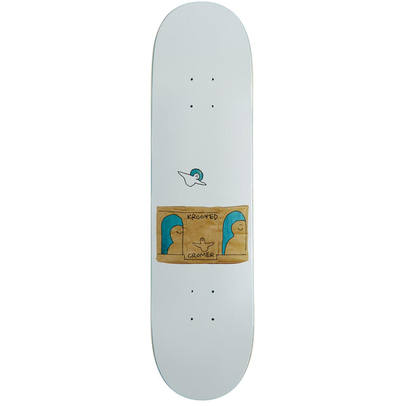 Krooked Cromer Grocery Smile Skateboard Deck - White - 8.06